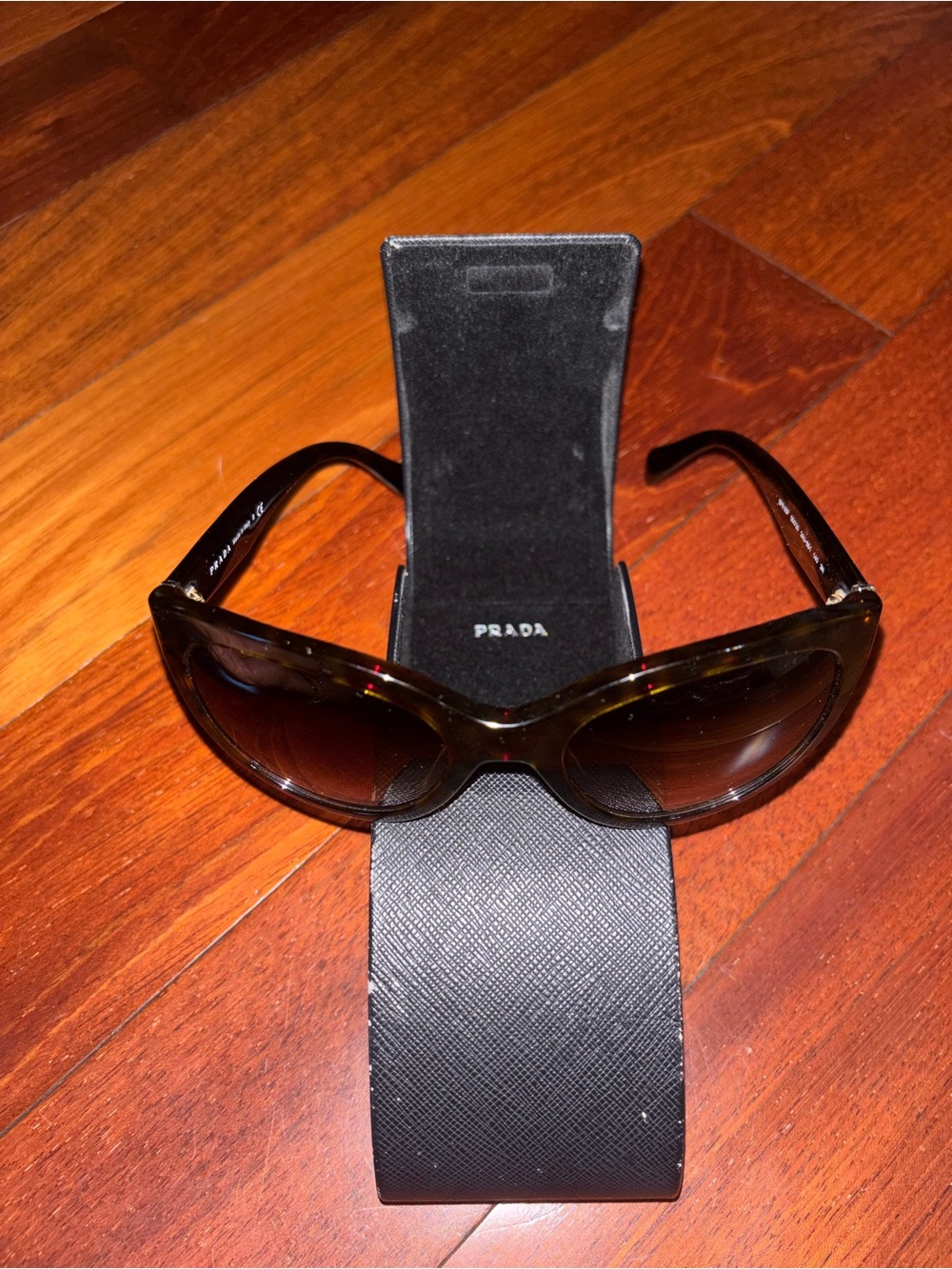 Prada Tortoiseshell Cat-Eye Sunglasses with Brown Gradient Lenses